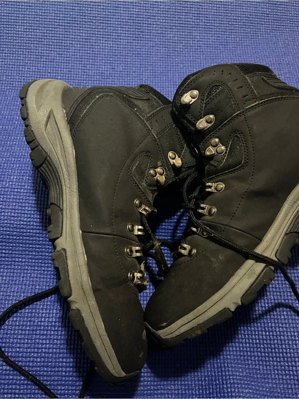 Men's Black Hiking Boots with Gray Sole